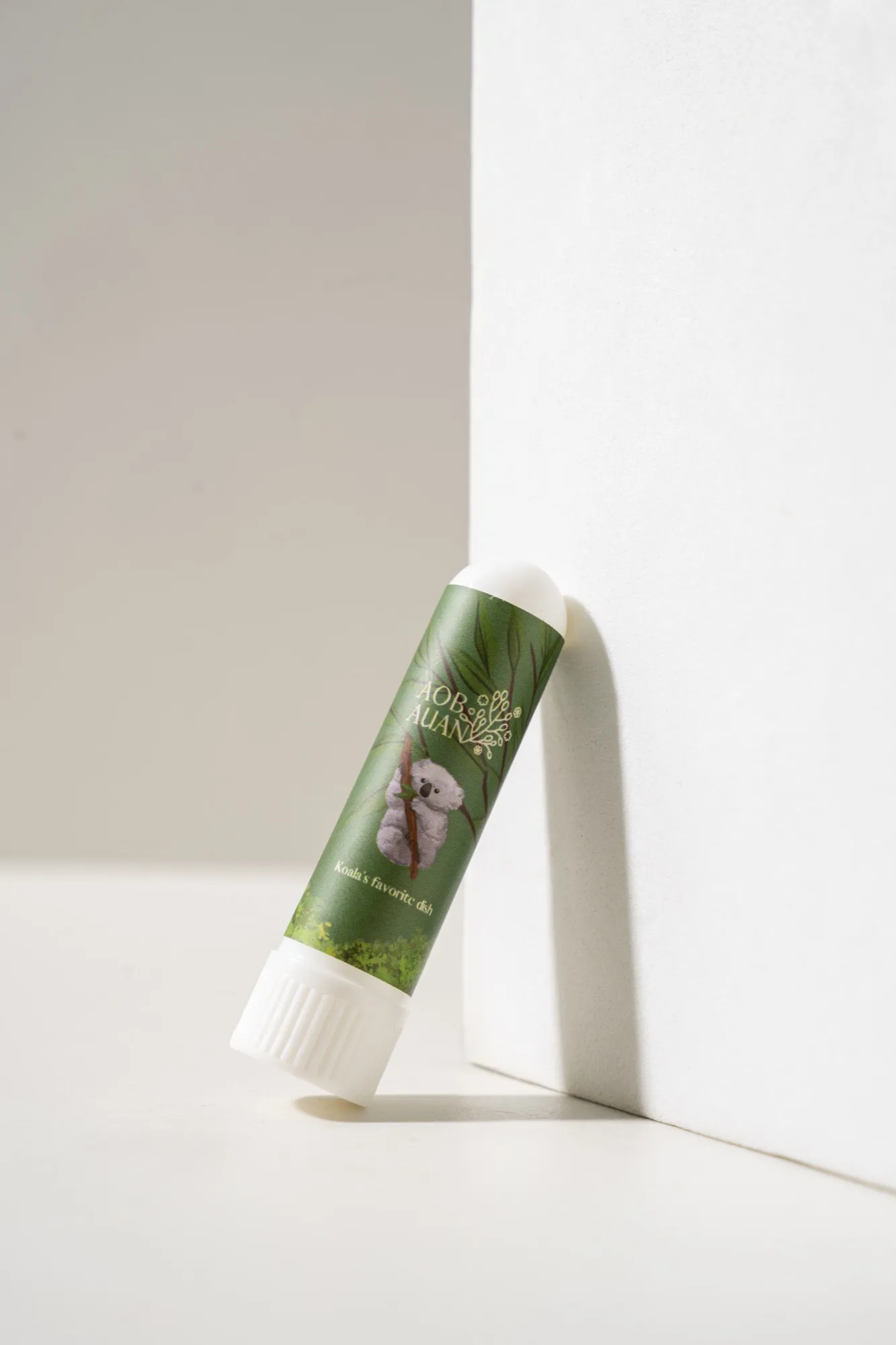 Koala's Favorite Dish herbal inhaler by Aobauan Herb, with its illustrated label