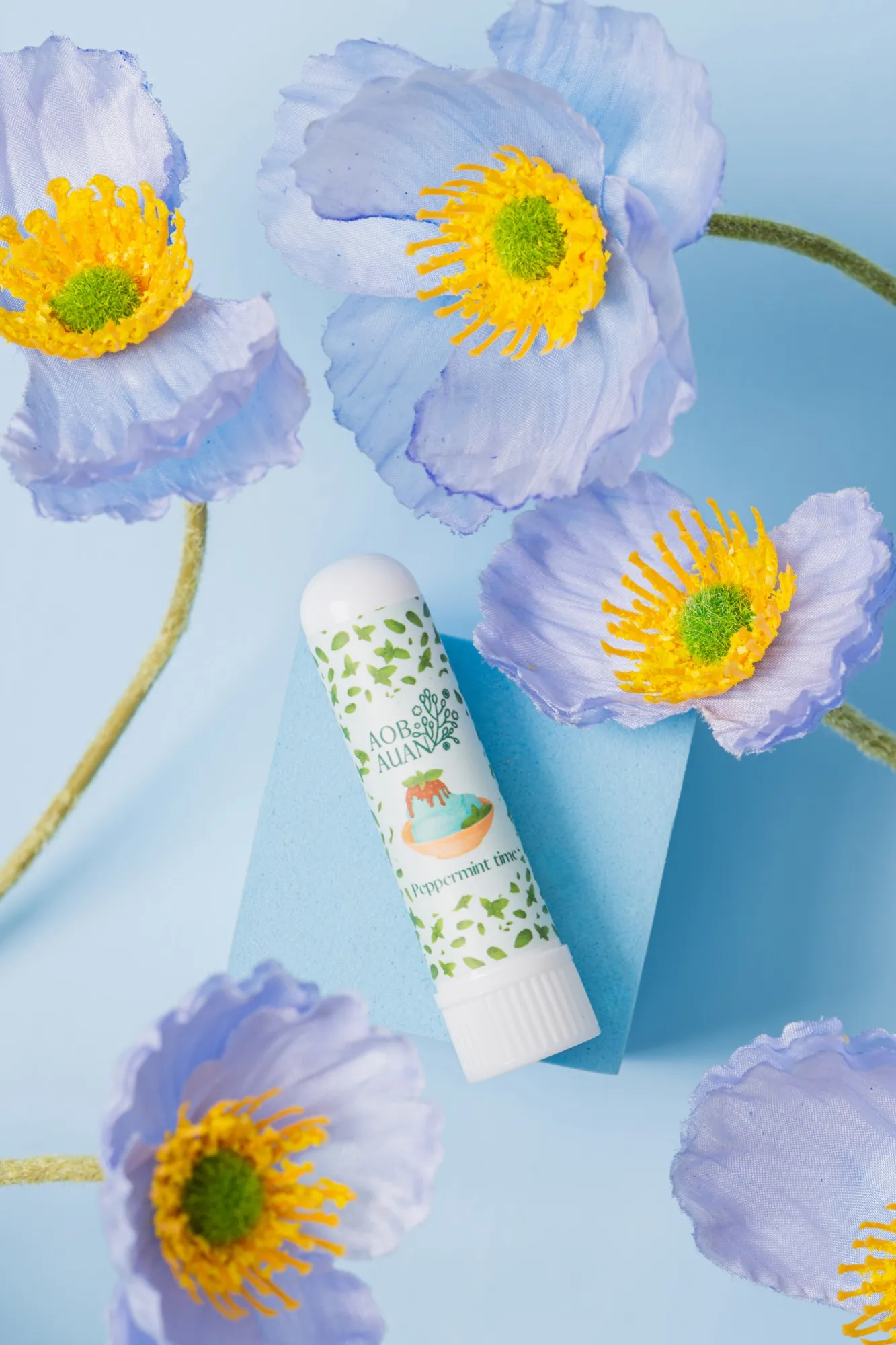 Peppermint Time herbal inhaler by Aobauan Herb, with its illustrated label